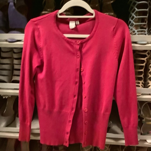 Vila  MilanoDeep Pink/ Fuchsia Long Sleeve Cardigan - Picture 2 of 3